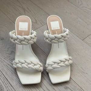 Dolce Vita Ivory Braided Double-Strap Slide Heels